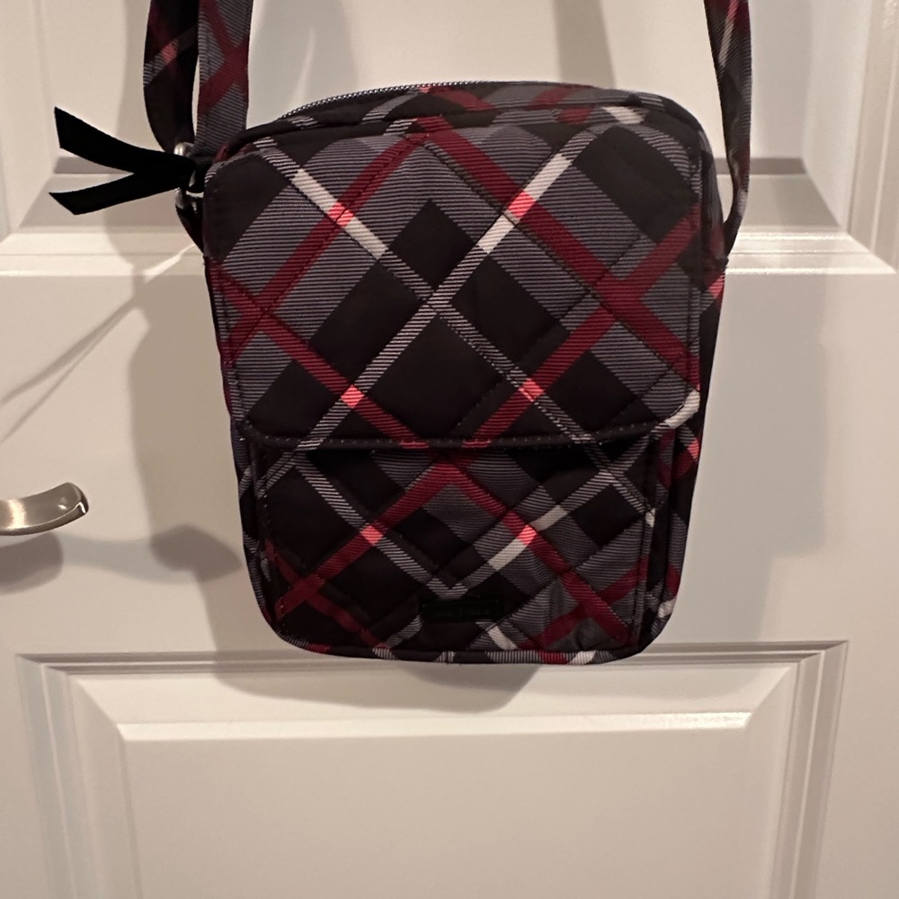Vera Bradley Paris Plaid Crossbody Bag - Black and Red